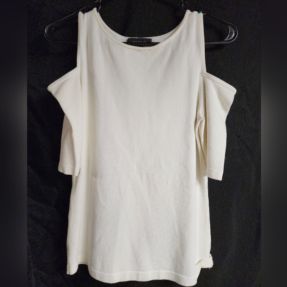 Ann Taylor Cold Shoulder White Blouse